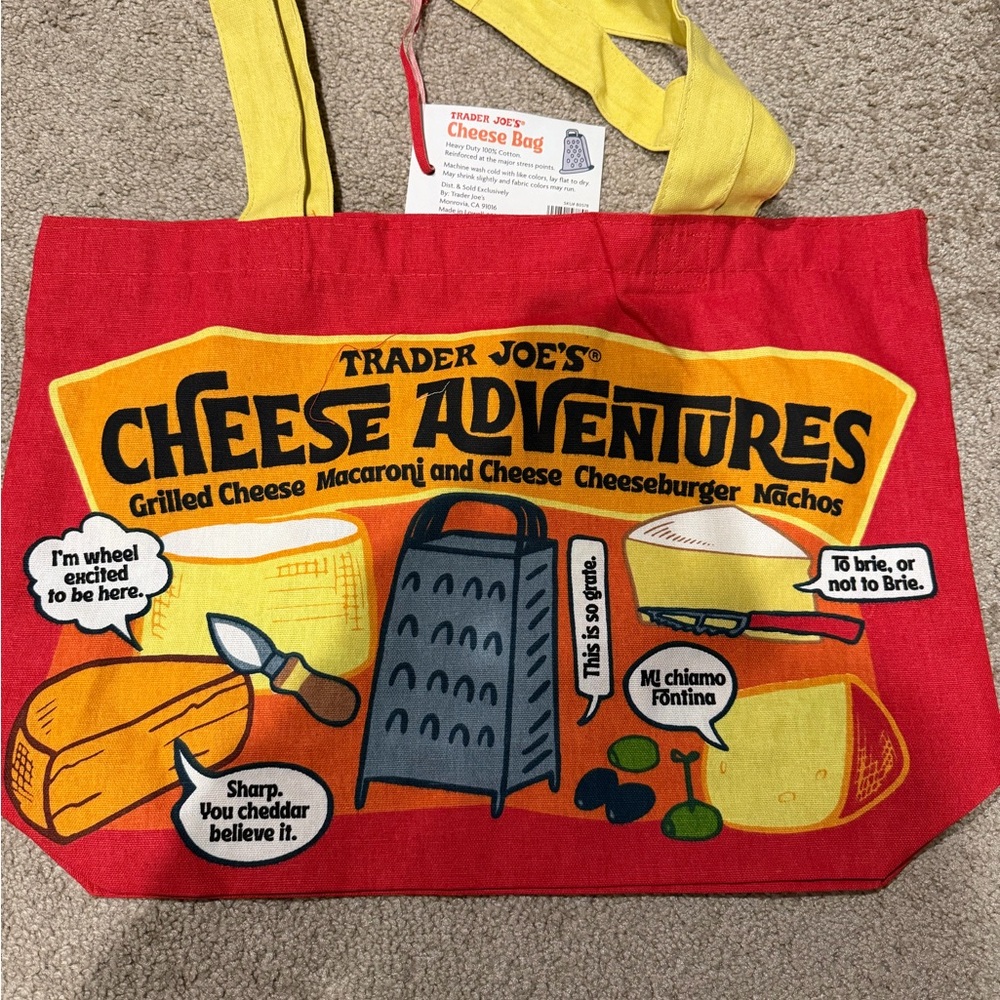 Trader Joe's Red Cheese Adventures Tote Bag